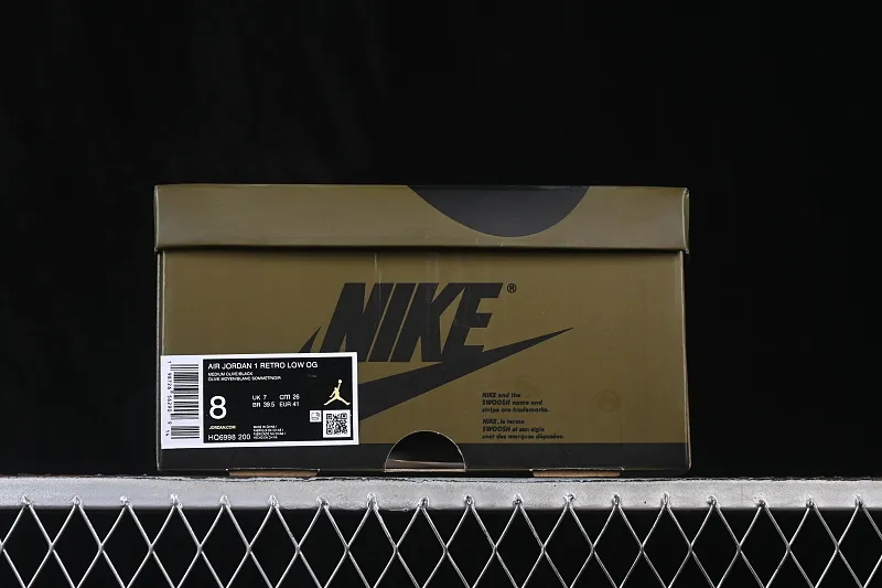 All categories Air Jordan Jordan series basketball shoes Air Jordan 1 Low G version pure original Air Jordan 1 Low OG "Medium Olive" AJ1 Joe 1 joint model olive green low-top retro culture basketball shoes HQ6998-200